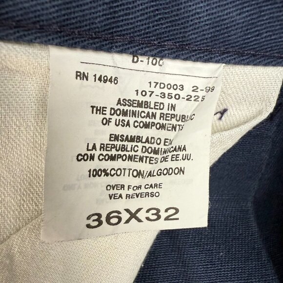 Flyers Classic Fit Pants Men's 36x32 Pleated Front Khaki Slacks Casual Navy Blue - Picture 4 of 6